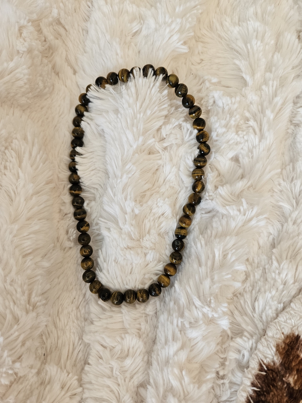 ☆ Tiger Eye Bead Stretch Bracelet - Double Wrap - Picture 2 of 3